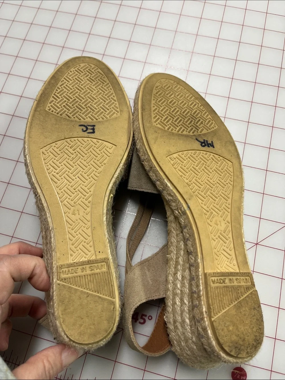 VERBENAS Casual Summer Beach Made in Spain Raffia 2.5 Wedge Tan Espadrilles SZ 8